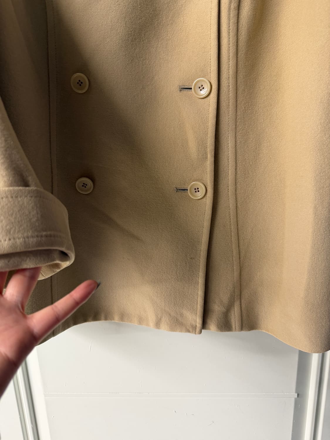 일본빈티지 INDIVI 샌드 더블 울코트 자켓 상품이미지8