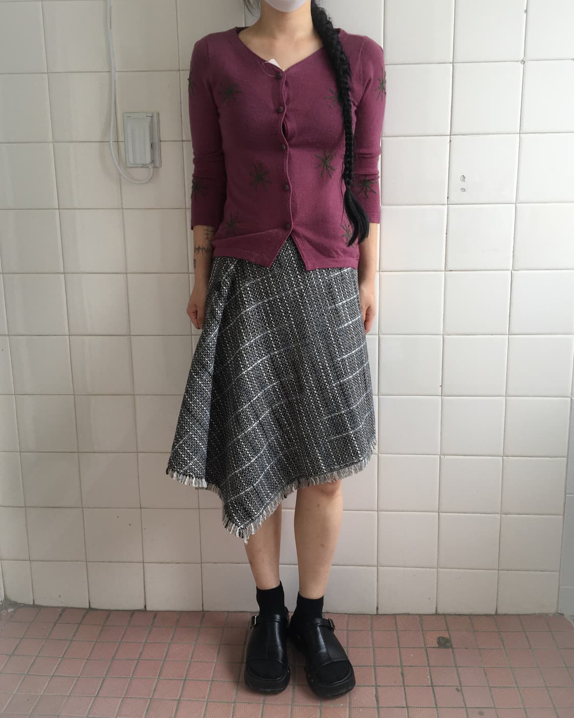 Drape button point knitted skirt 상품이미지6