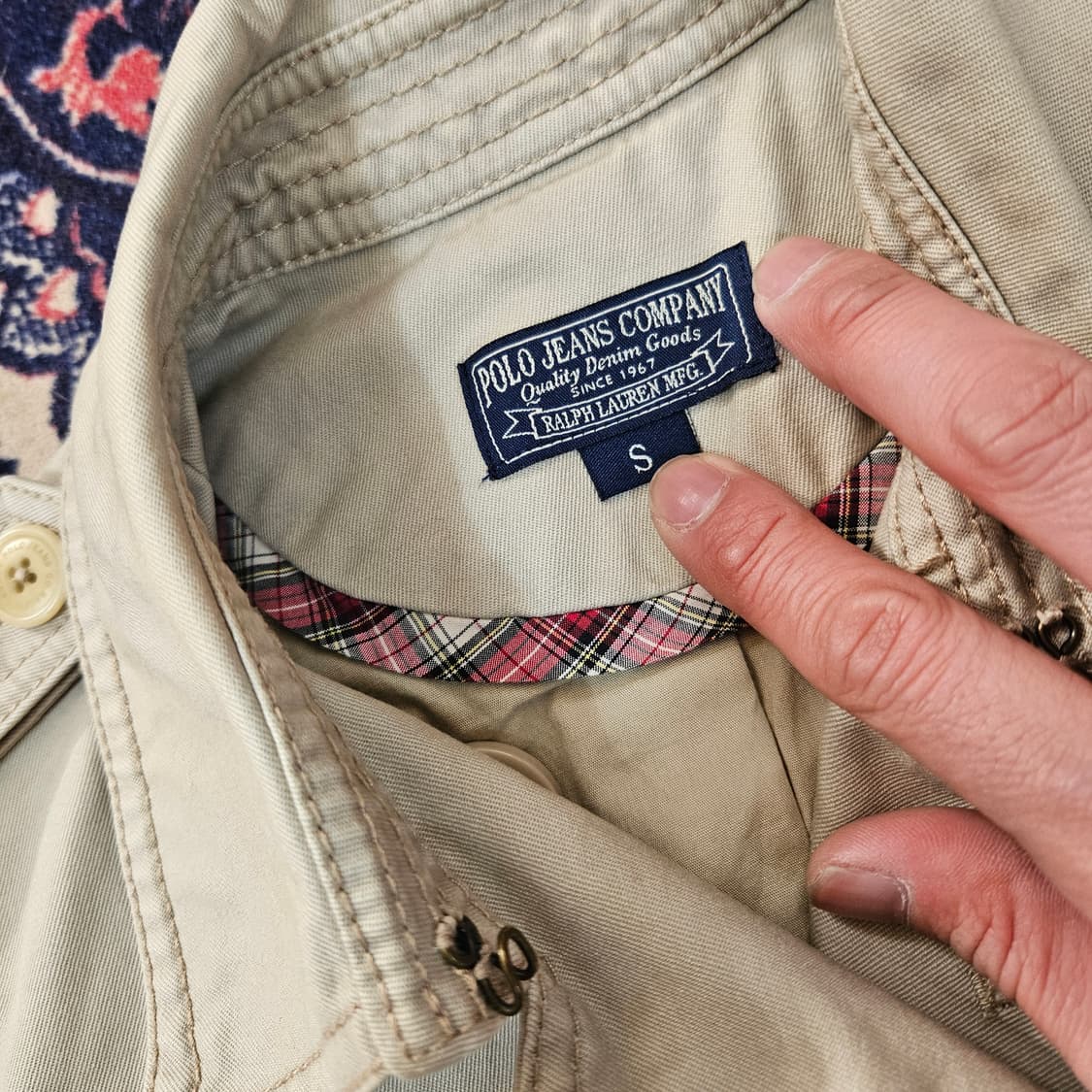 폴로랄프로렌 코튼 더블 카라넥 블루종 숏 자켓 S size 상품이미지6