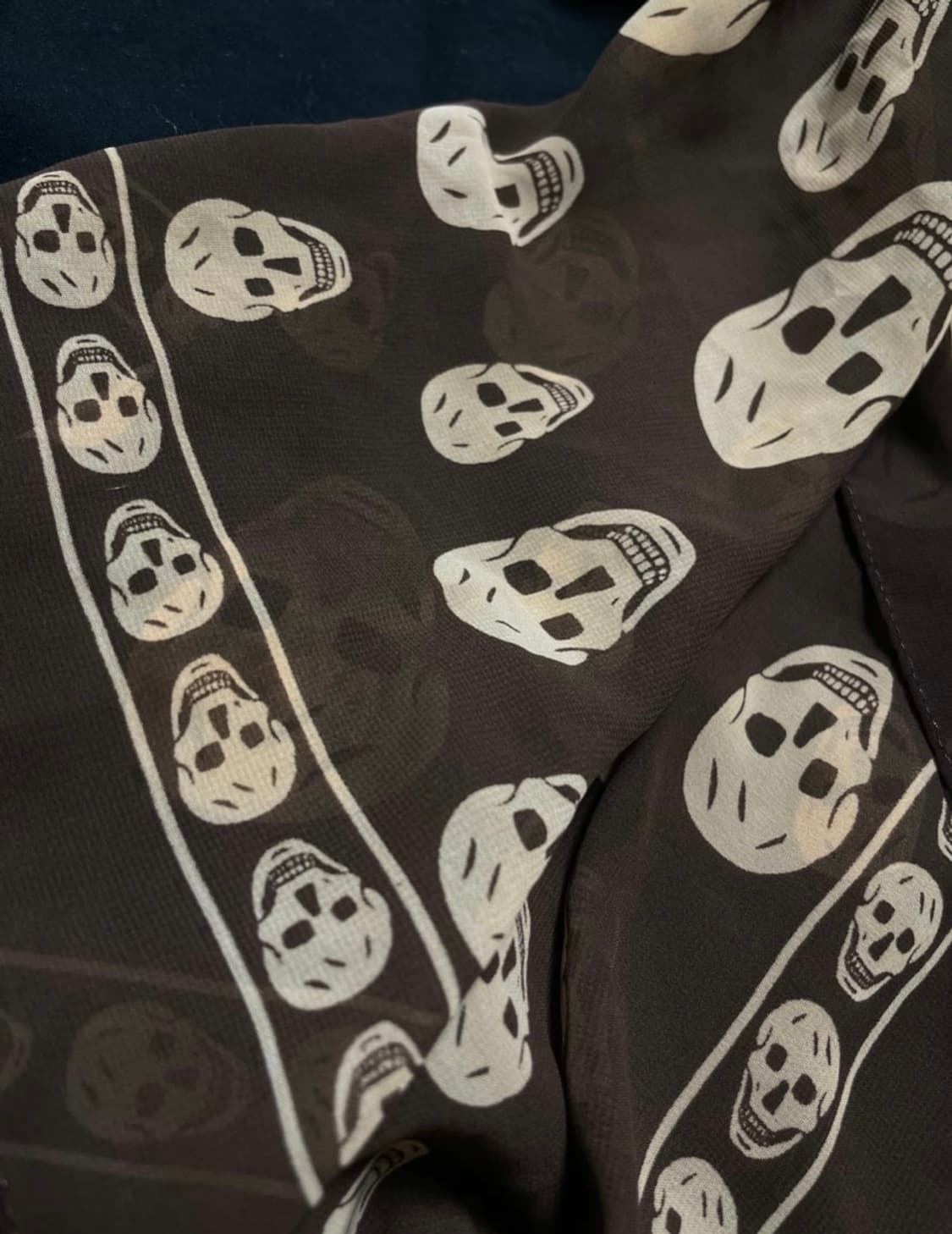 브라운 스컬 스카프 해골 펑크 대장템 와투케 빈티지 상품이미지2