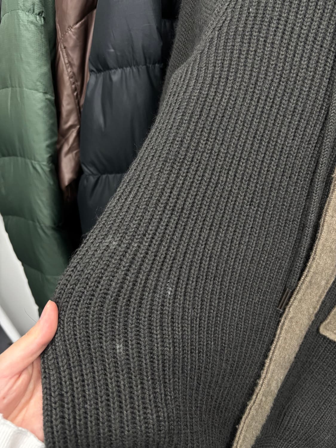 디젤 카키 울 니트 후드자켓 상품이미지6