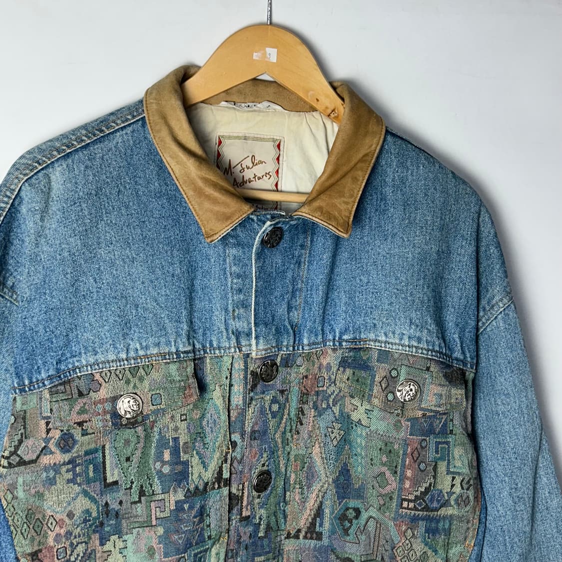 [VTG] 빈티지 아메리칸 인디언 레더 카라 데님자켓 상품이미지3