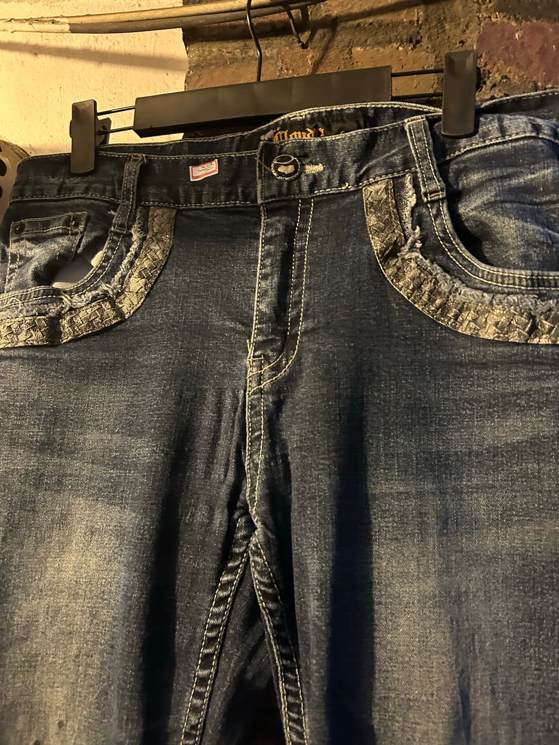 2000s clowd 72 펑크 크로스 디테일 데님팬츠 상품이미지5