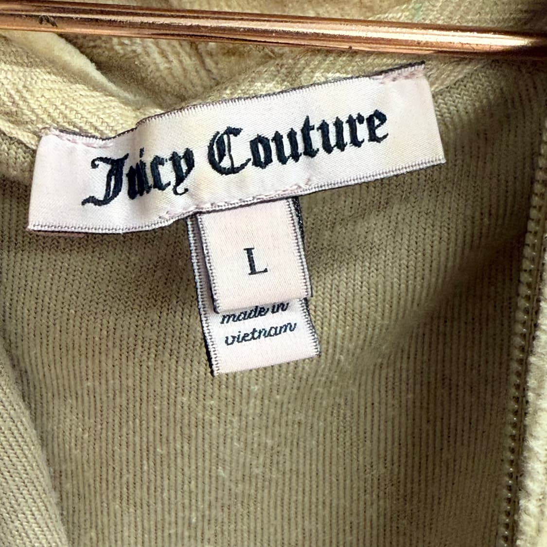 쥬시꾸뛰르 Y2K 벨벳 후드집업 브라운 (L) 상품이미지3