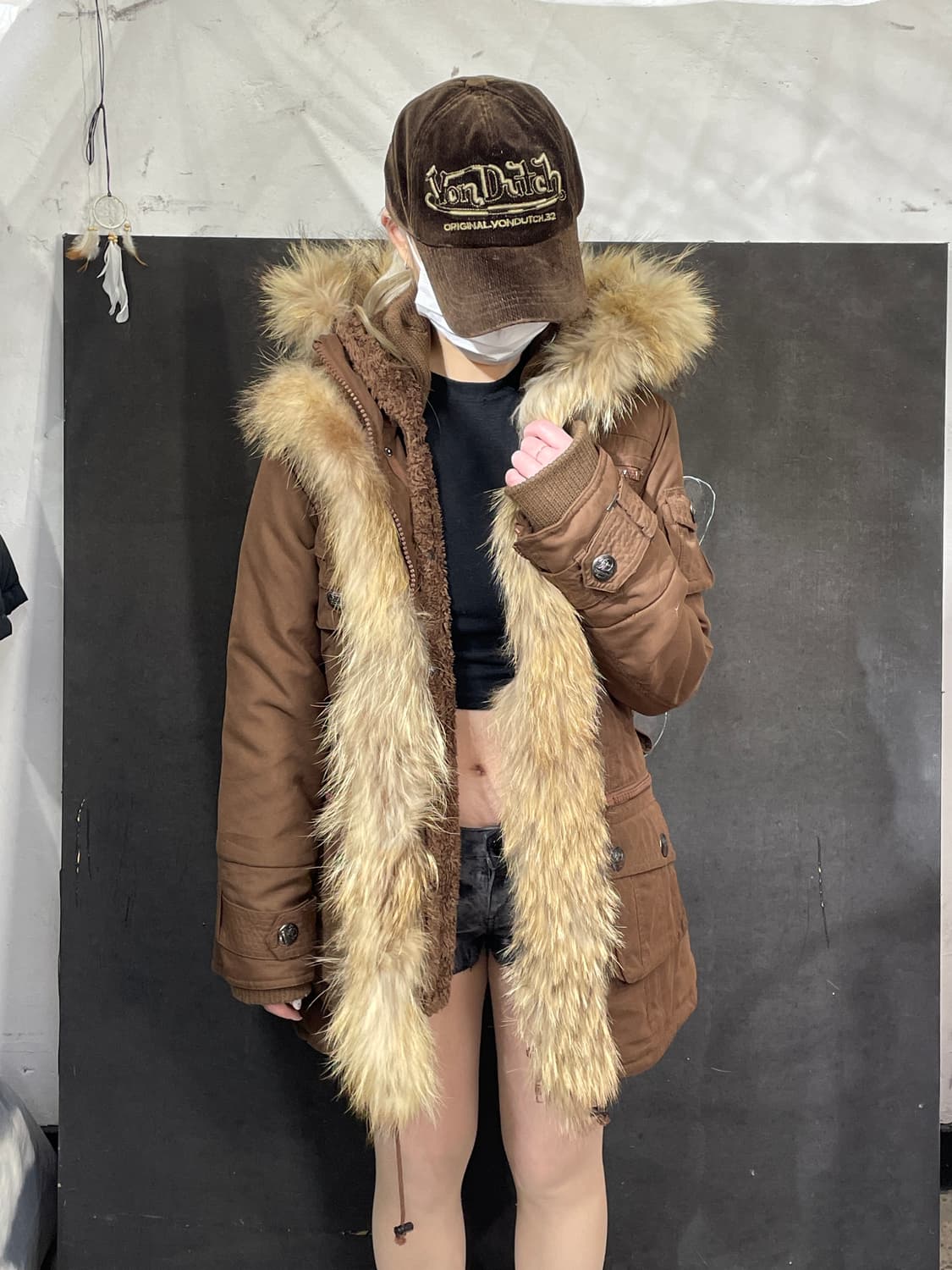 일본빈티지 Durer 멀티 포켓 라쿤 퍼 필드 자켓 M 상품이미지3