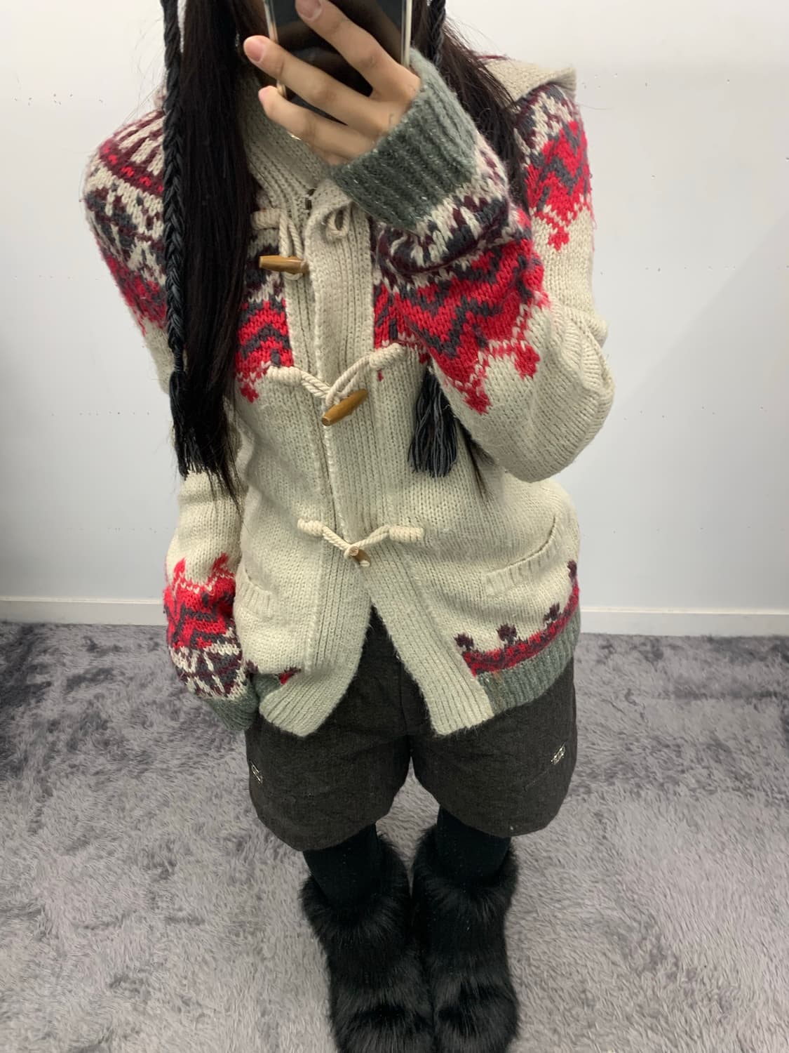 Thursday island 노르딕 떡볶이 후드 가디건 상품이미지4