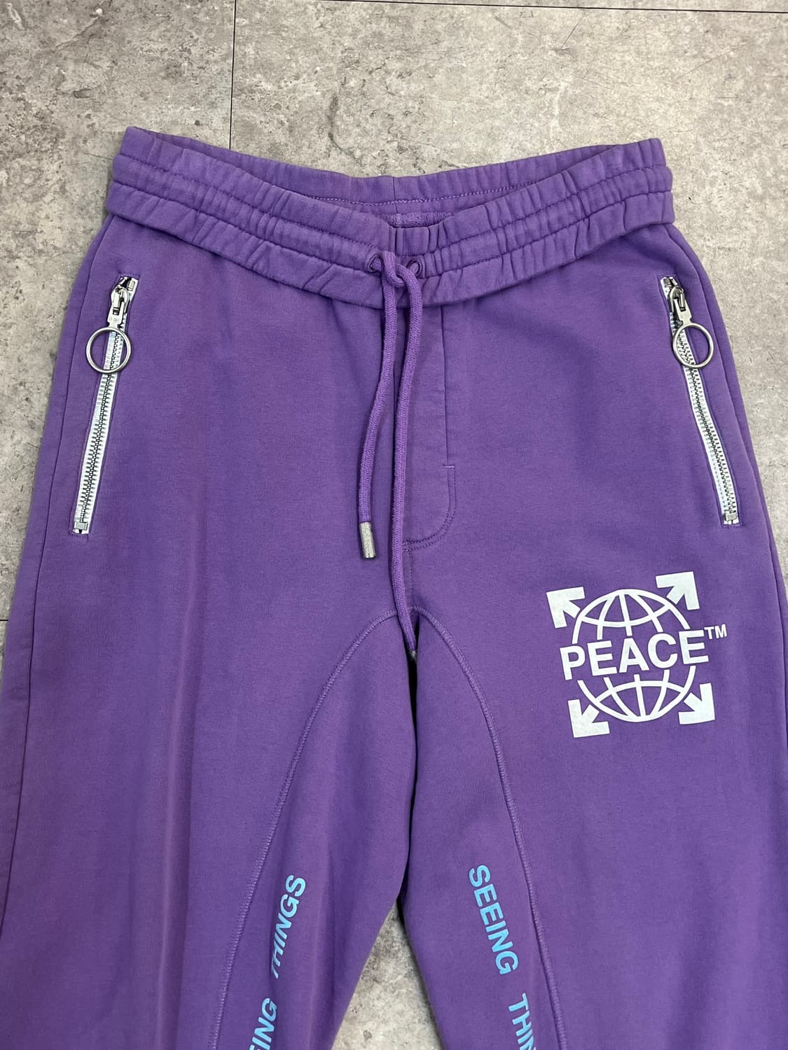 오프화이트 기모 조거 팬츠 퍼플 S #csz2635 상품이미지4