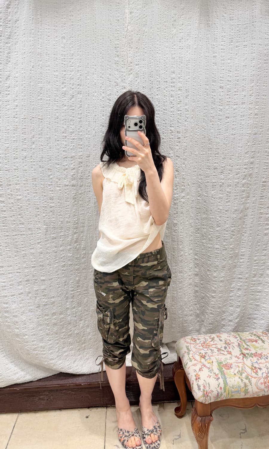 Military shirring capri pants 상품이미지8