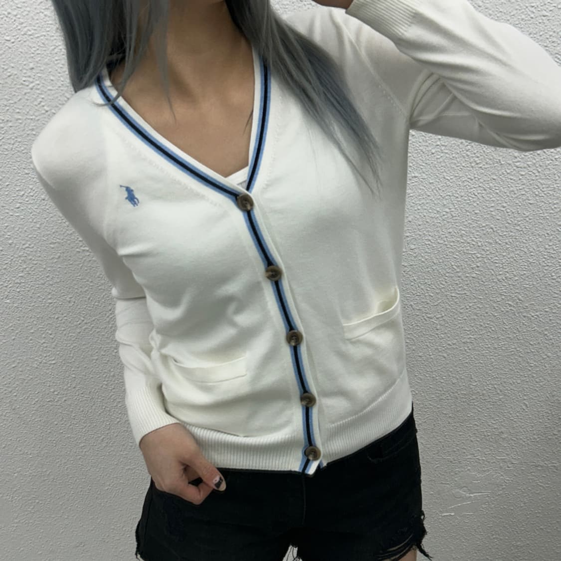 폴로 랄프로렌 소라포니 화이트 가디건 M 상품이미지1