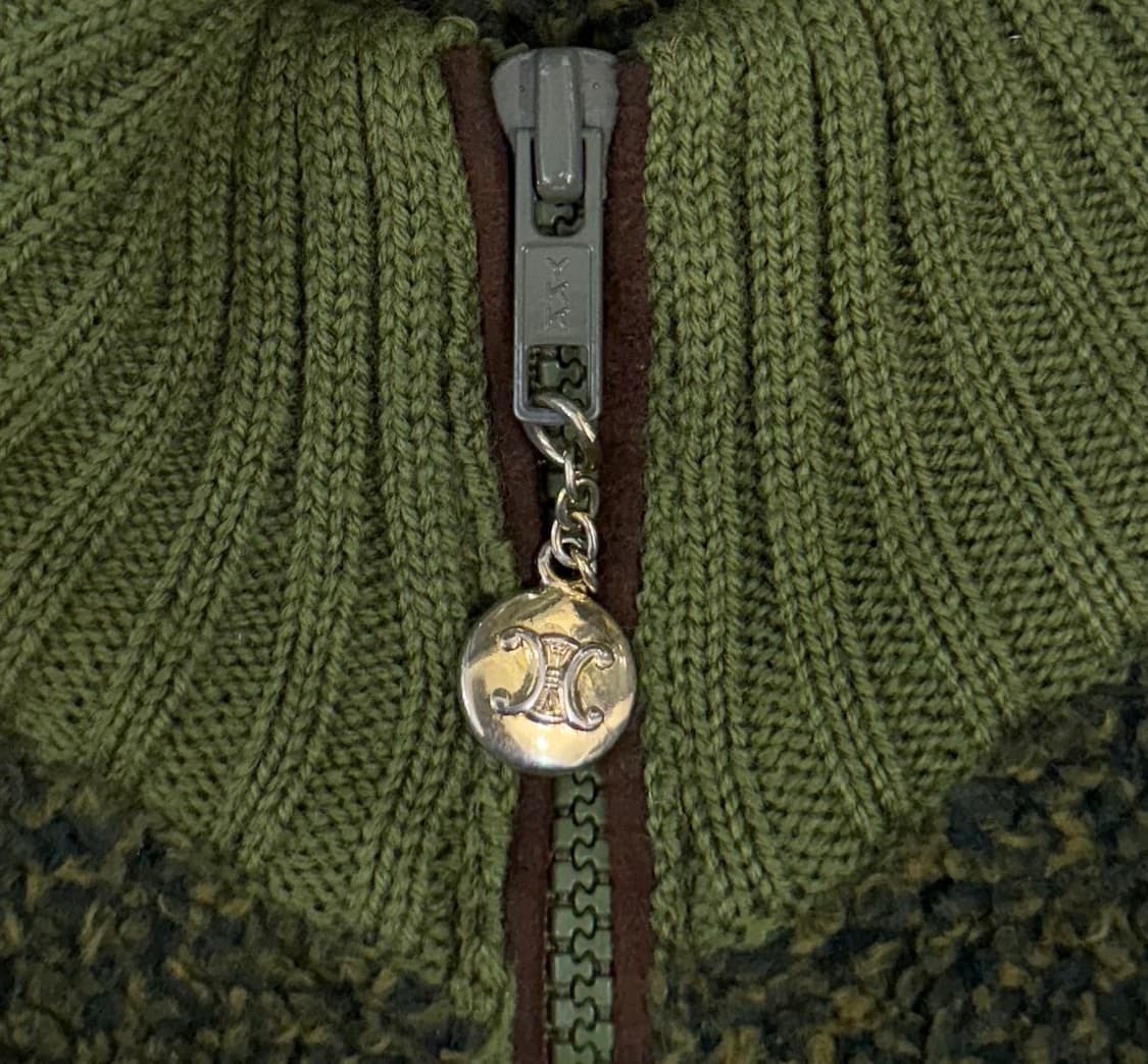 올드 셀린느 90s 테디 올리브 그린 플리스 자켓 상품이미지5