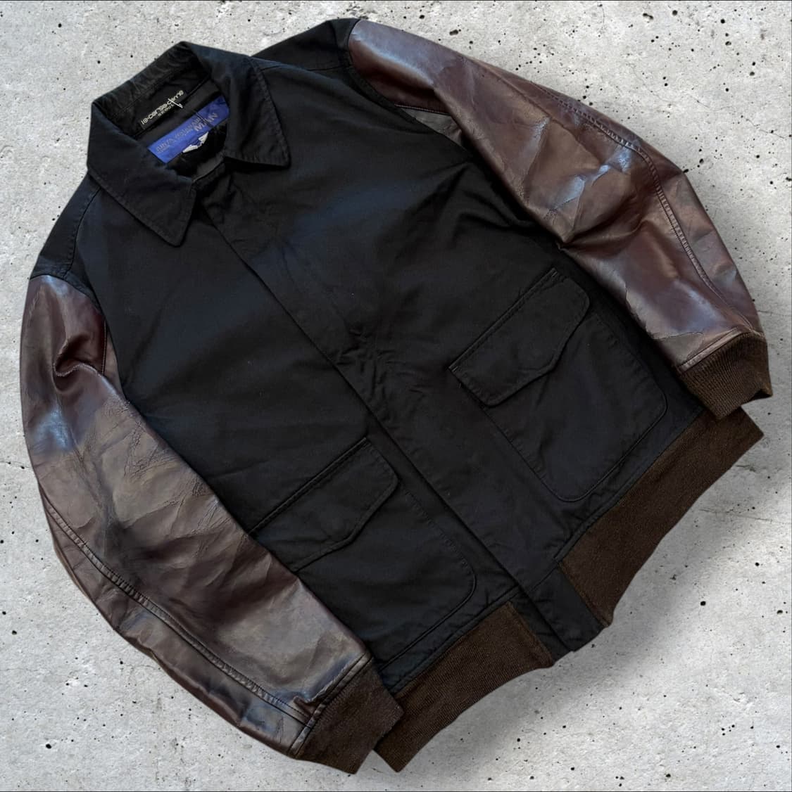 [S] 16s 꼼데가르송 준야와타나베 레더 코튼 블랙 자켓 D889 상품이미지1