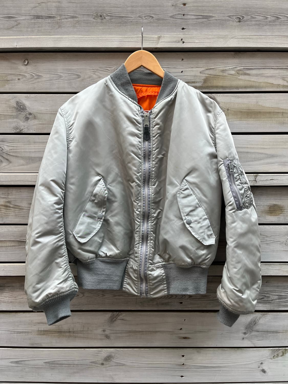 90s USA 미군 알파 인더스트리 MA-1 항공 점퍼 플라이트 자켓 상품이미지1