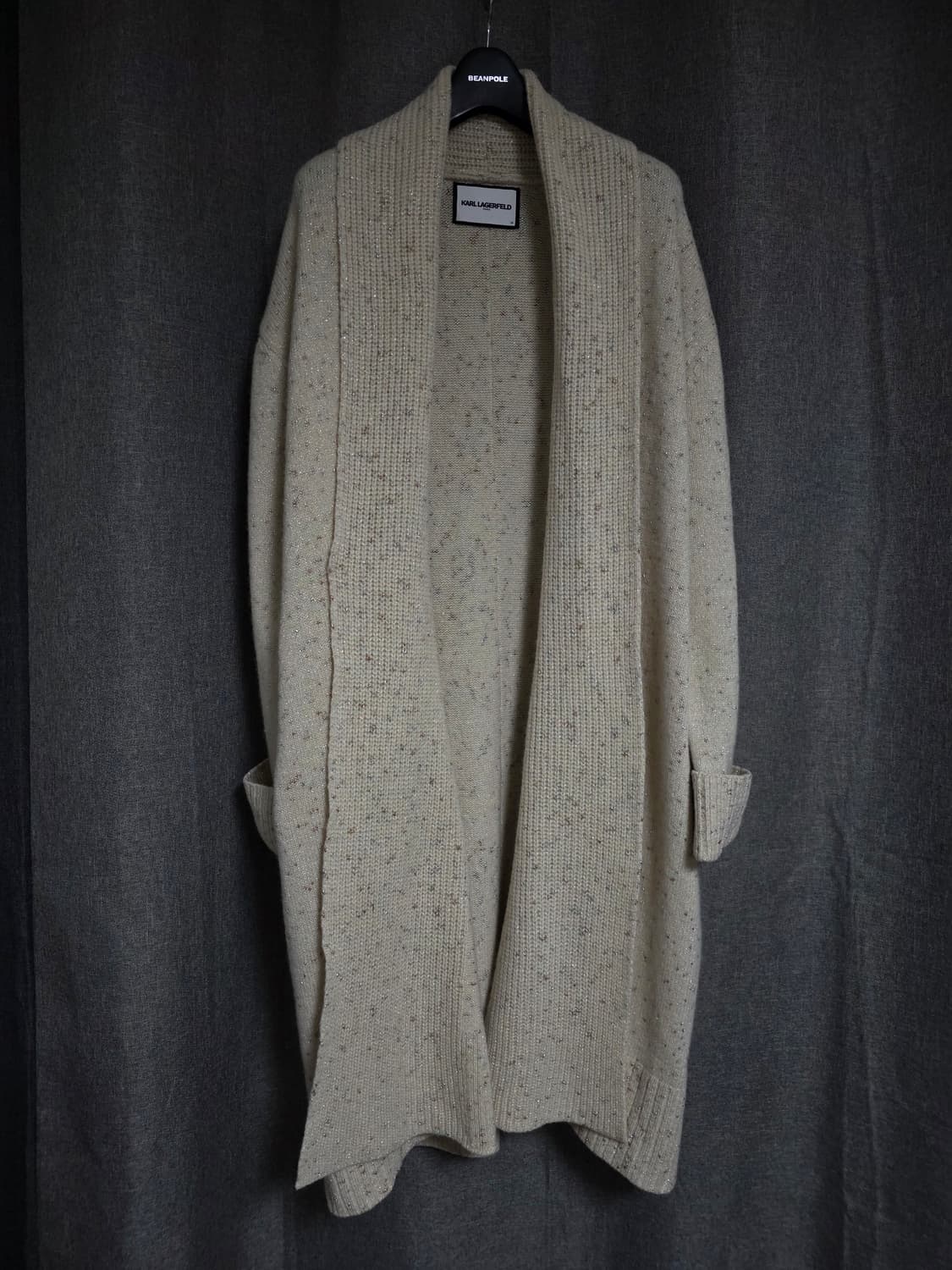 칼라거펠트 울캐시 글리터 롱가디건 상품이미지1