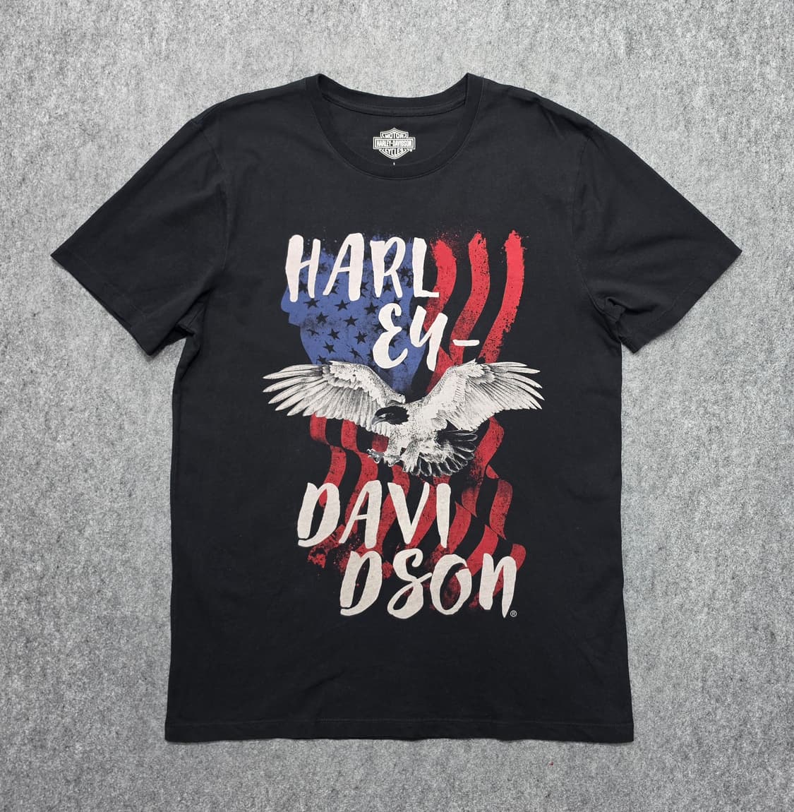 할리 데이비슨 이글 성조기 플래그 그래픽 반팔티 L 상품이미지1
