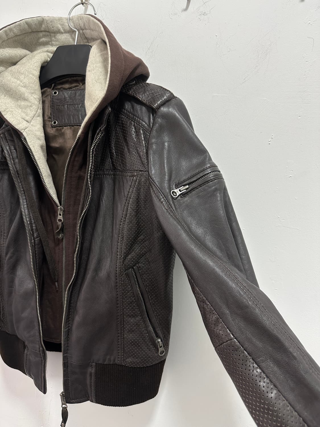 KORINTAGE lambskin hood layered jacket 상품이미지7