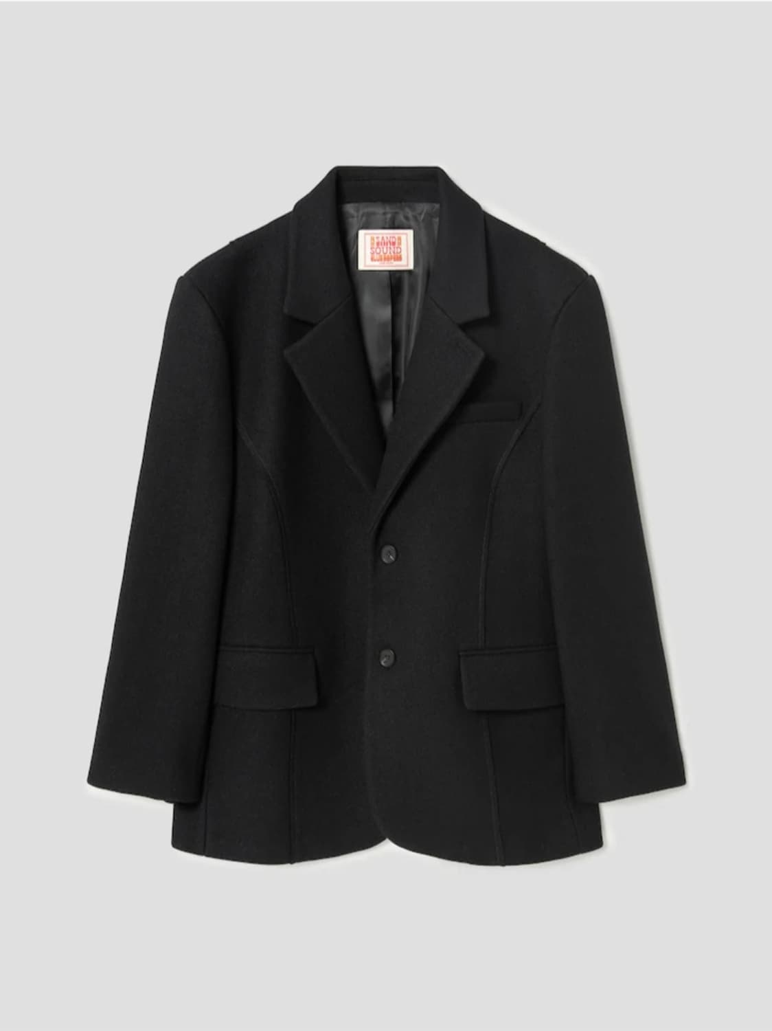 샌드사운드 Structured Felt Blazer Black 하프코트 상품이미지3