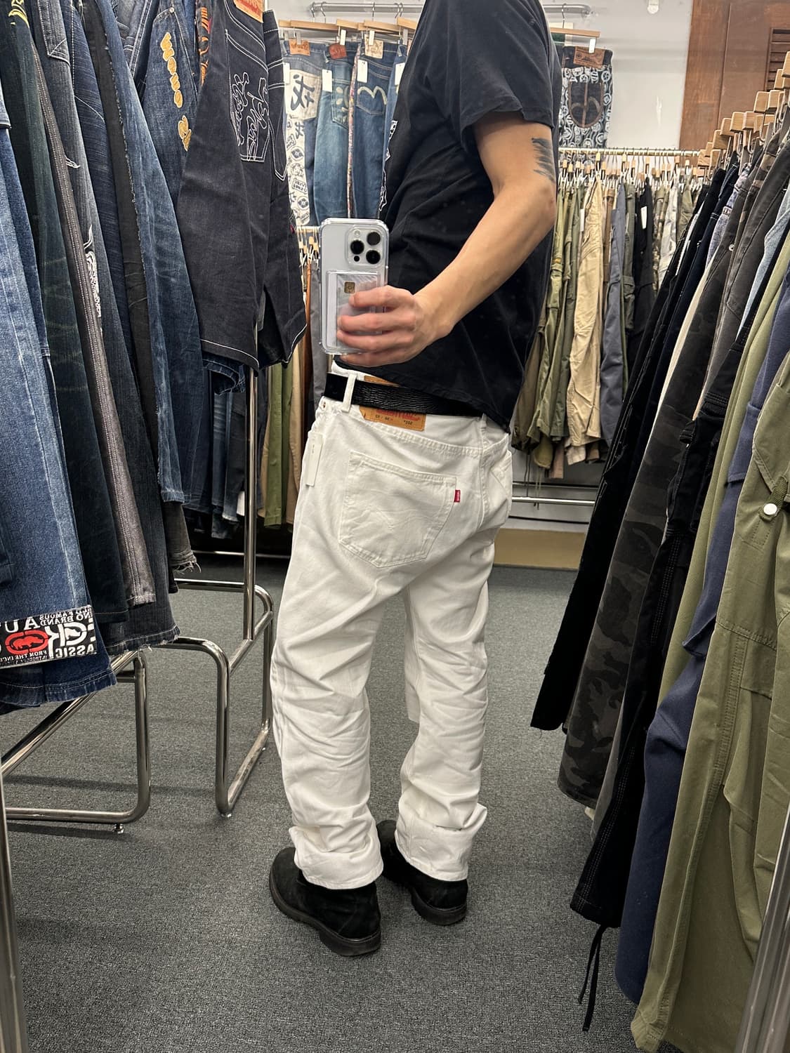 36) 리바이스 501 크림 진 화이트 데님팬츠 상품이미지1