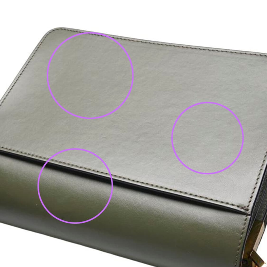 (중고) 마르니 카키 카프스킨 트렁크 미듐 숄더백 상품이미지9