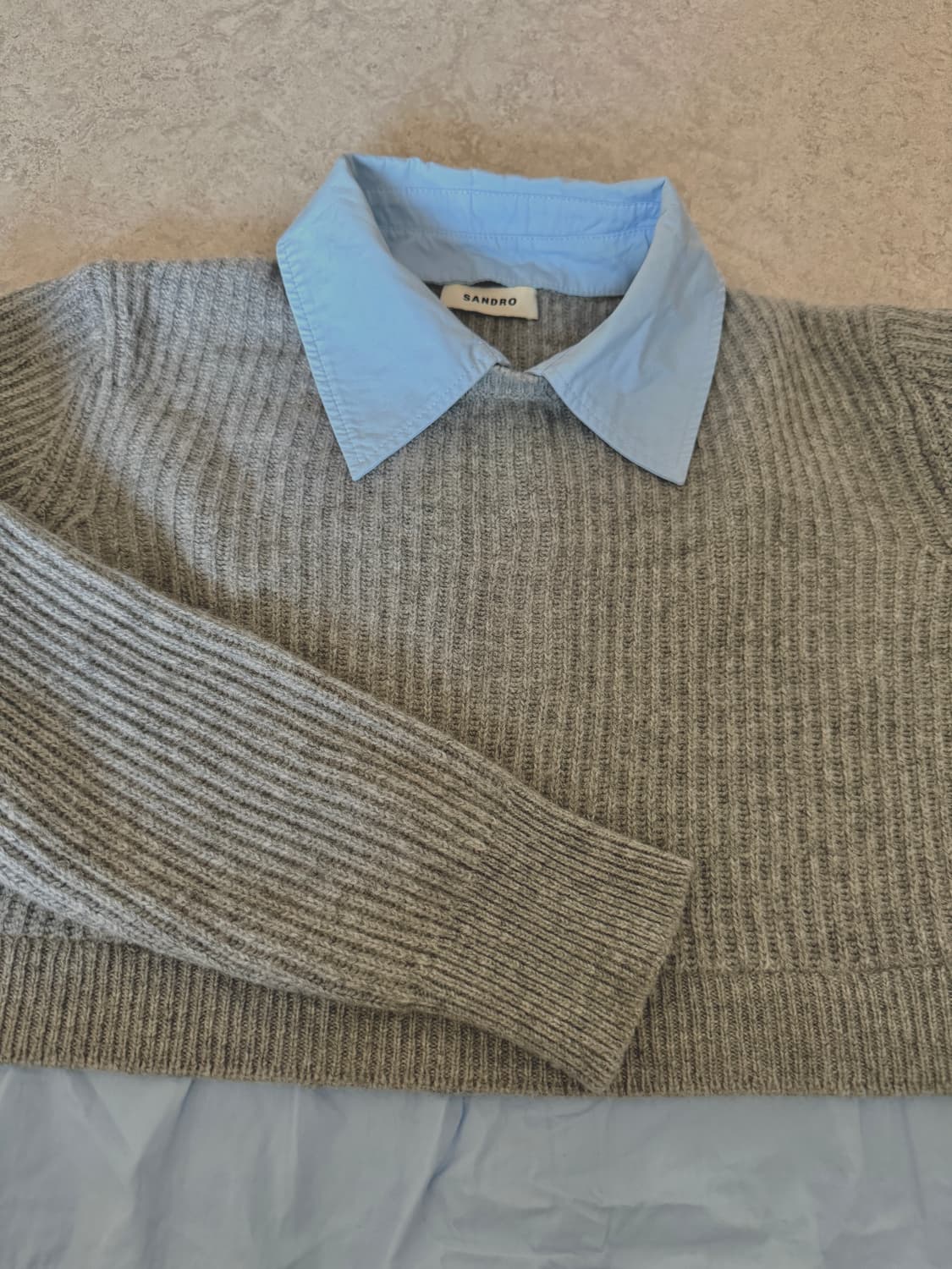 산드로 캐시미어울 크롭니트 상품이미지4