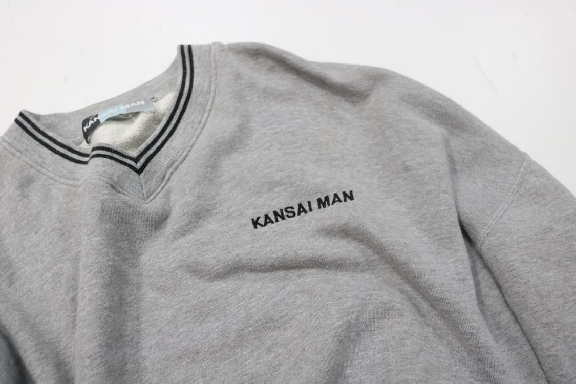 KANSAI MAN 칸사이맨 빈티지 백로고 그래픽 V넥 스웨트셔츠 (L) 상품이미지6