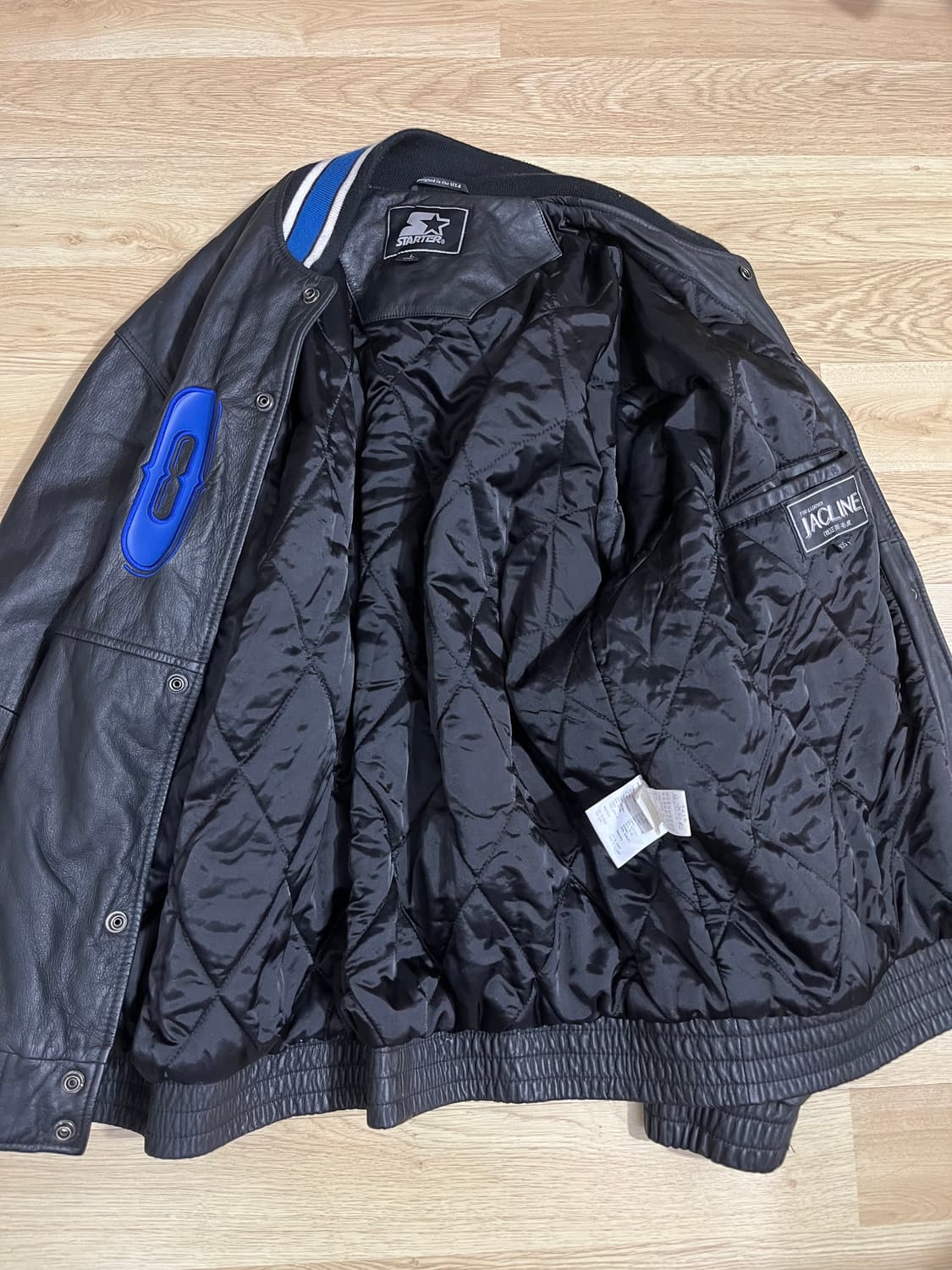 90s 빈티지 스타터 디트로이트 라이언즈 소가죽 바시티 자켓 상품이미지6