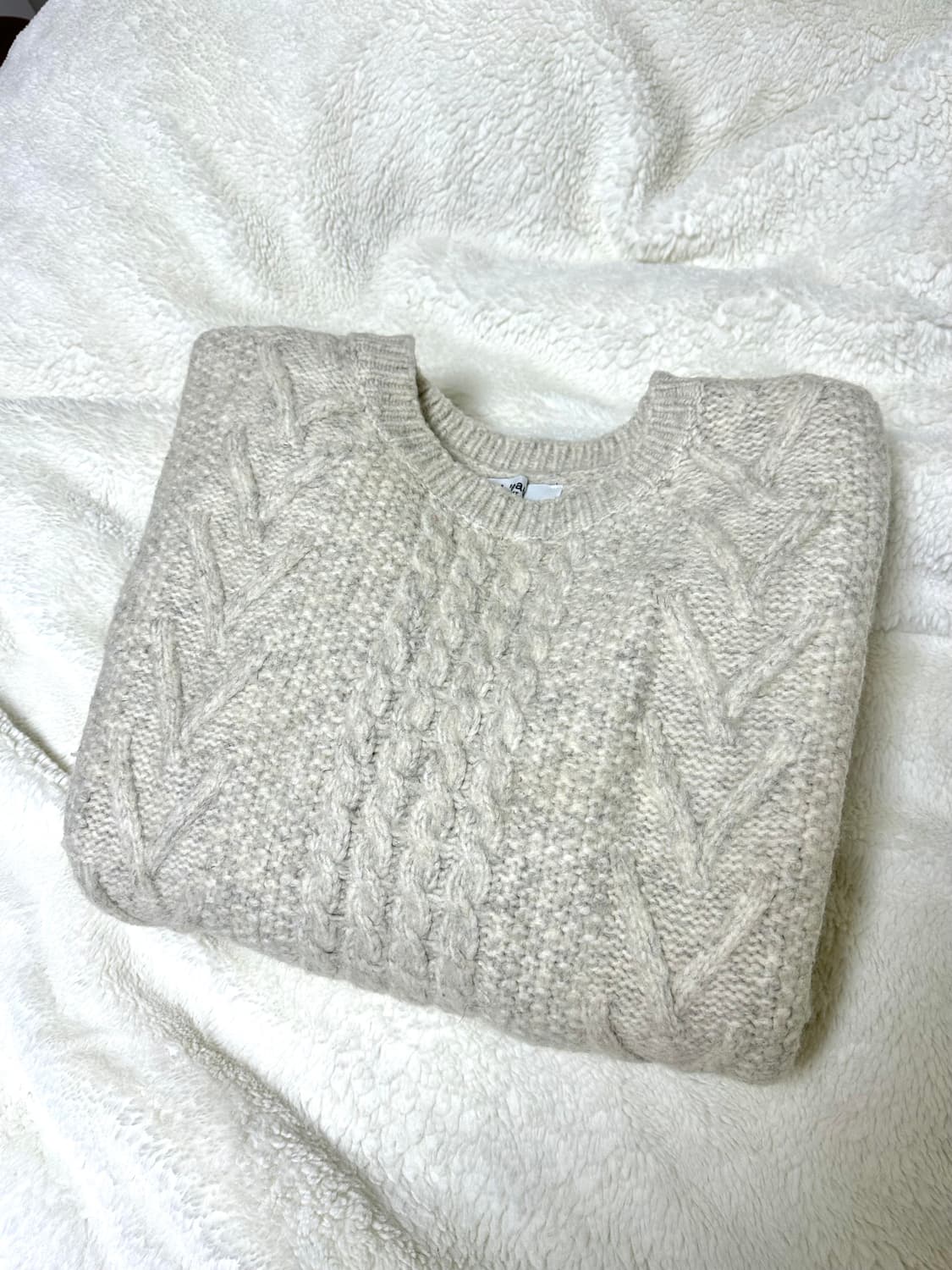 L'EAU 로우서울 케이블 니트 아이보리 (빠른 거래) 상품이미지4