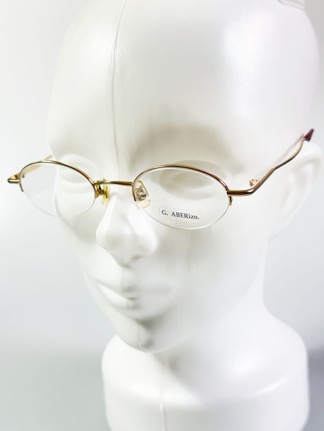 G.ABERizo 골드 오벌 반무테 메탈 빈티지 안경 상품이미지8