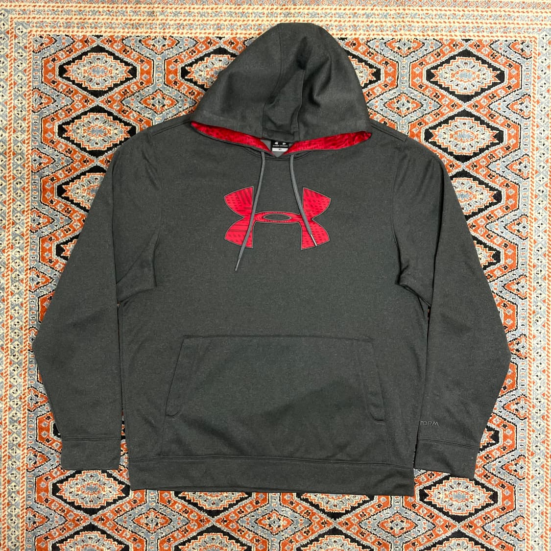 언더아머 시그니처로고 차콜 그레이 기모 후드티셔츠 남성XL 상품이미지1