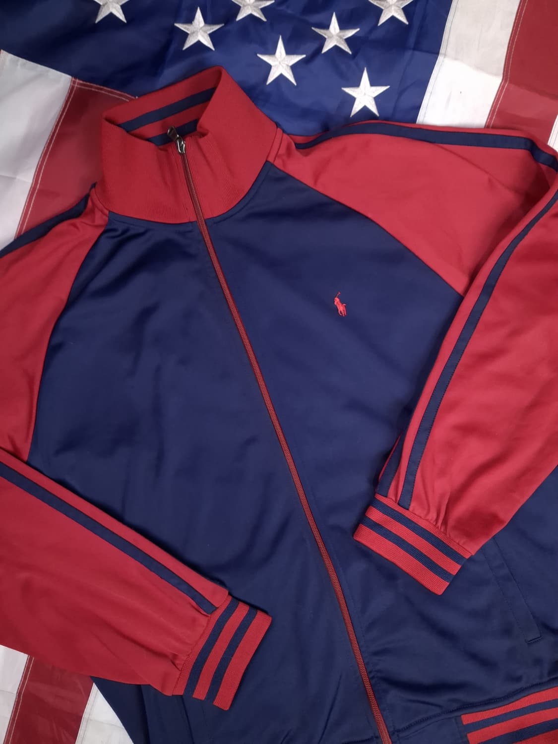 새제품급 오리지날 랄프로렌폴로 배색 트렉탑져지 상품이미지2