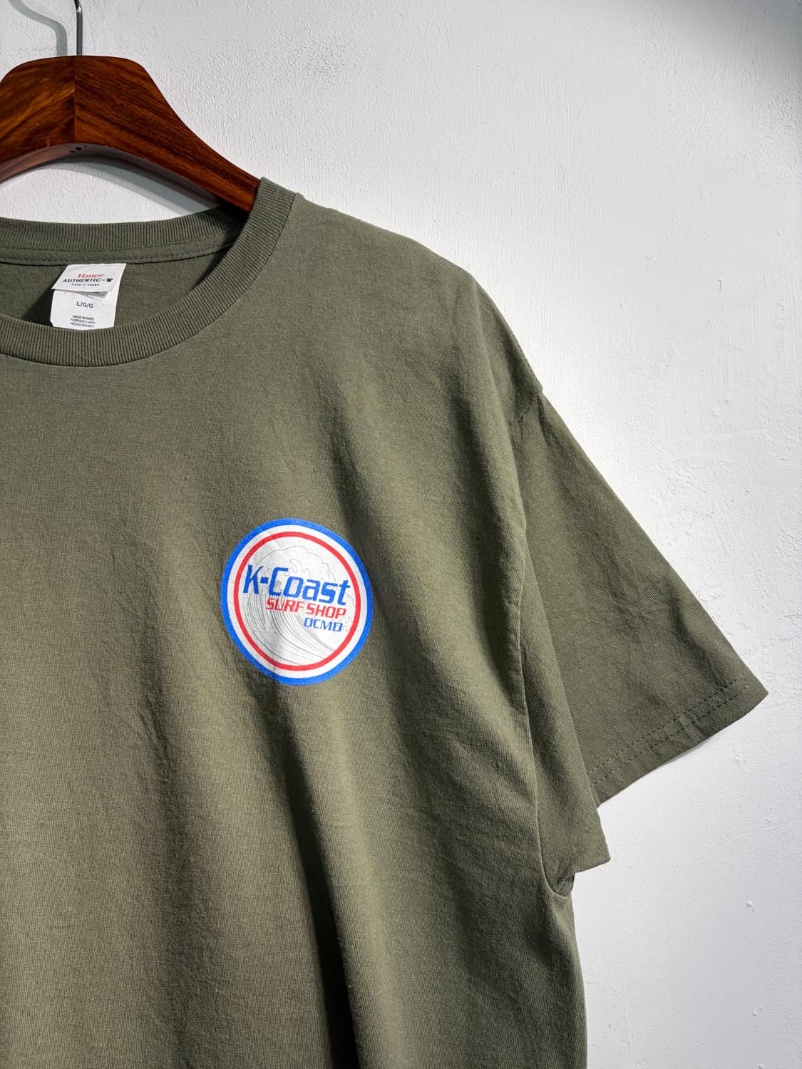 만원샵) 빈티지 카키 반팔티 L C304 상품이미지3