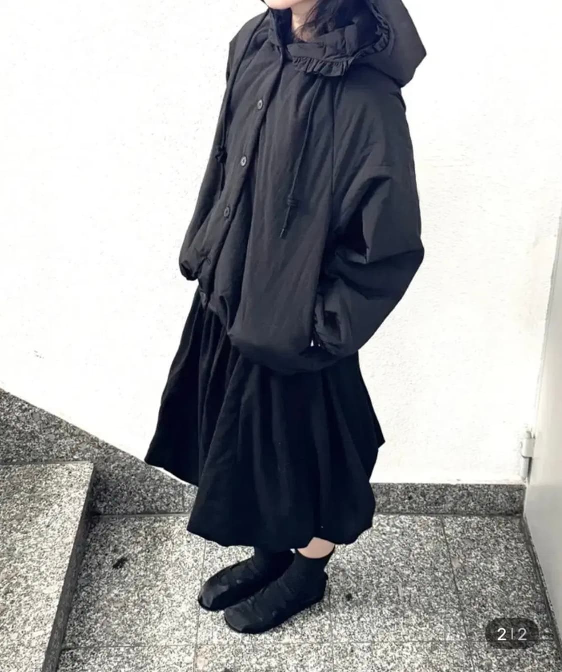 피에브레 winter frill hoodie padding jp 숏 패딩 상품이미지1