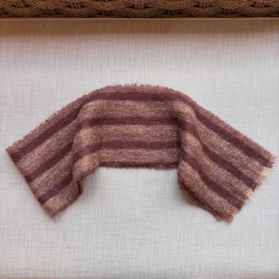 80s IRELAND Donegal Design 모헤어 울 머플러 상품이미지4