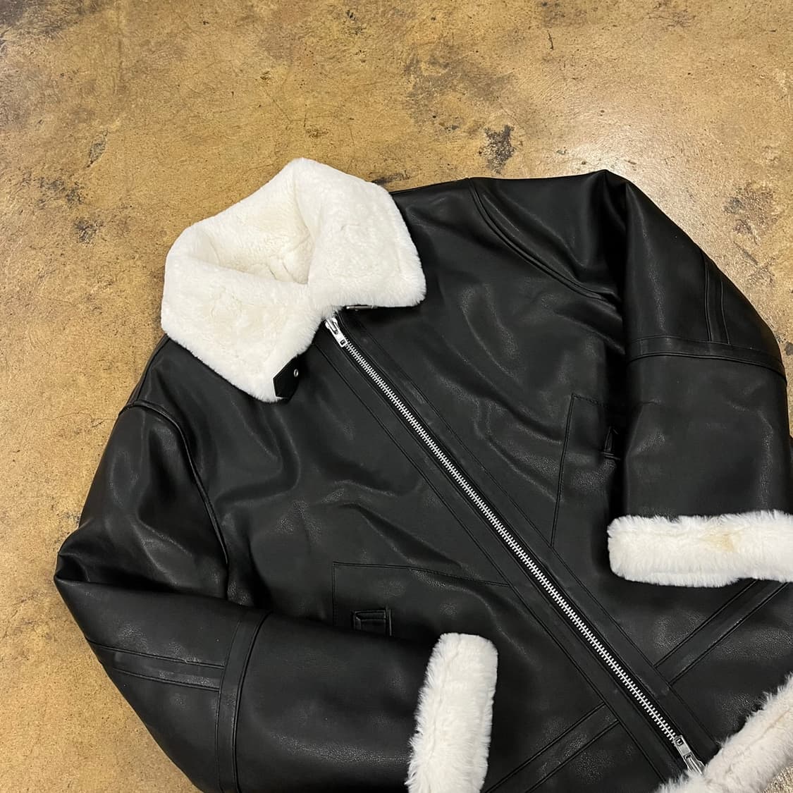 [정품/XXL] 도프제이슨 블랙 무스탕 자켓 양털 카라 b15 상품이미지1