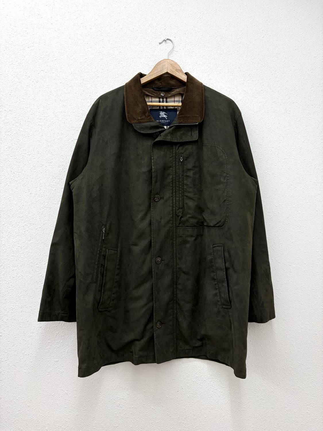 버버리 런던 체크 안감 코듀로이 카라 자켓 상품이미지1