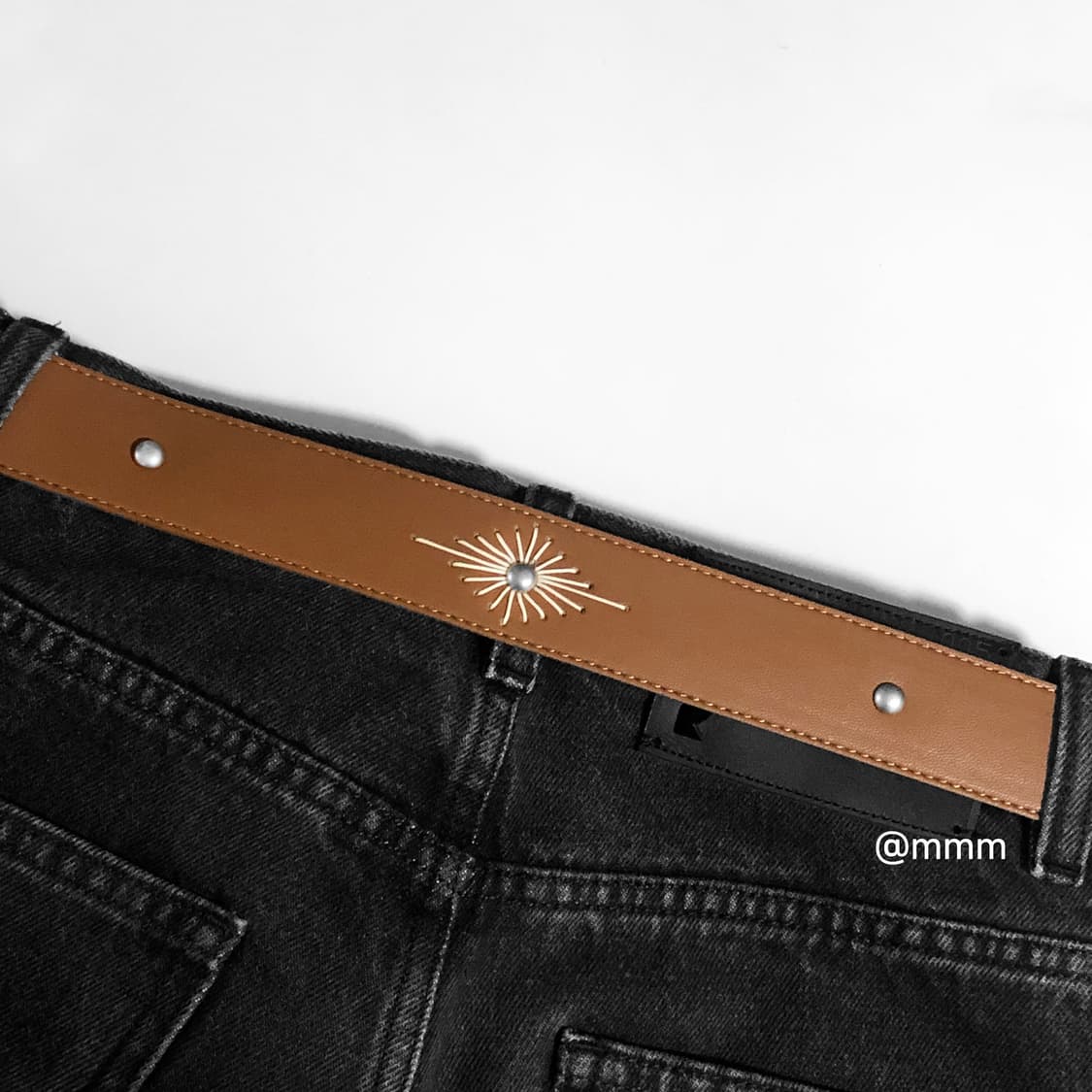 [Unisex] 에스닉 웨스턴 자수 벨트 카멜 상품이미지4