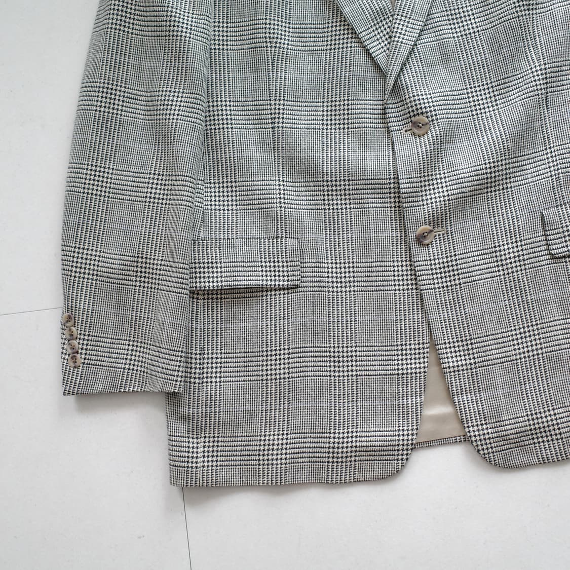 90s 타미힐피거 MADE IN USA 빈티지 체크 블레이저 44L 상품이미지3