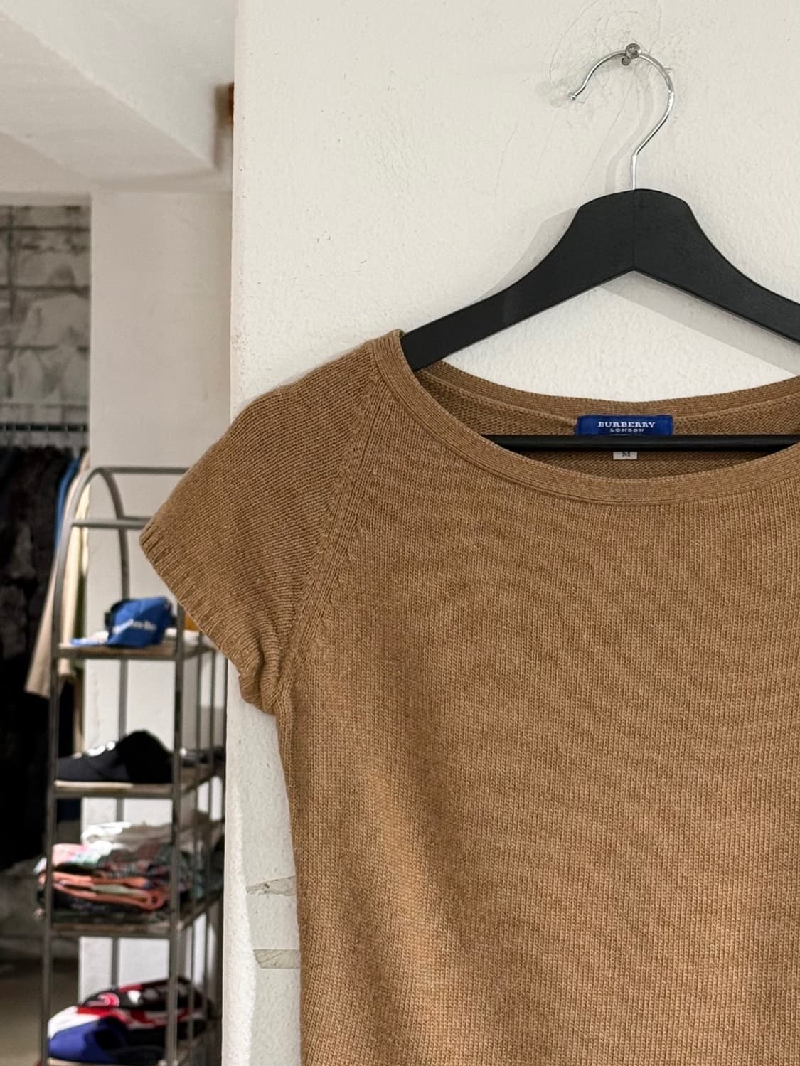 버버리 베이지 울 블렌드 하프 니트 상품이미지2