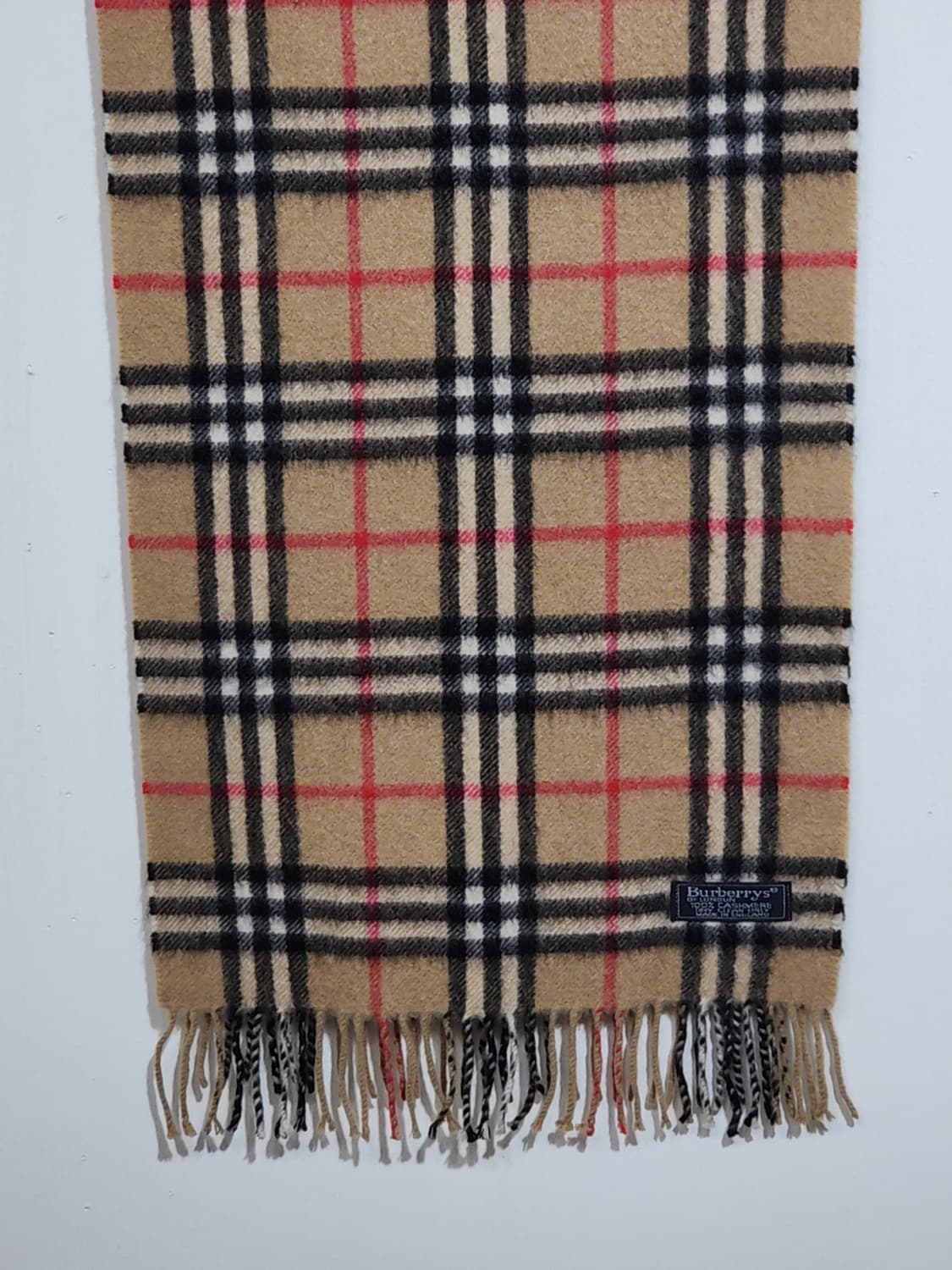 (정품) 버버리 캐시미어 머플러 노바체크 목도리 베이지 영국판  상품이미지3