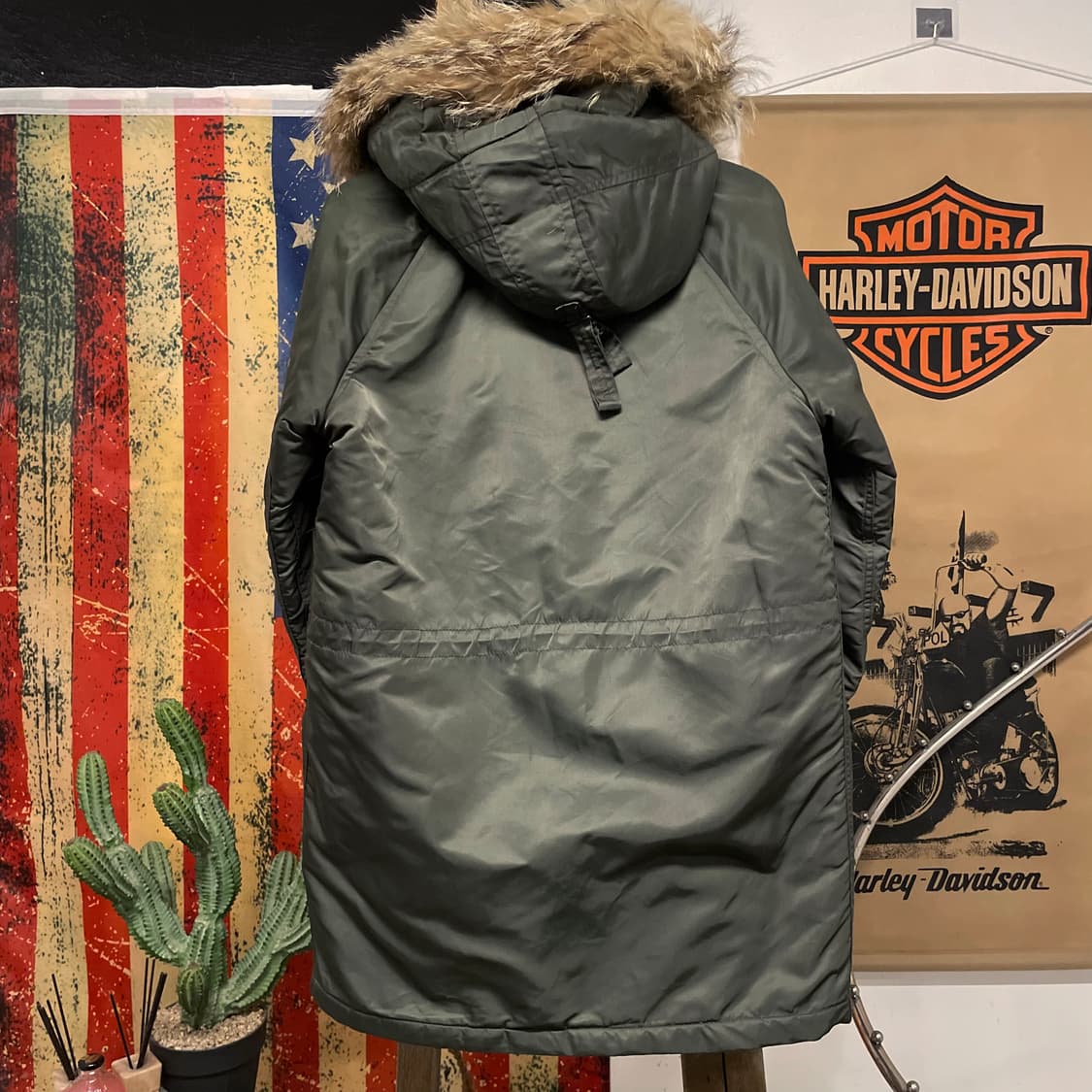 80s 스피왁 골든 플리스 N3B 퍼 후드 야상 자켓 밀리터리 상품이미지2