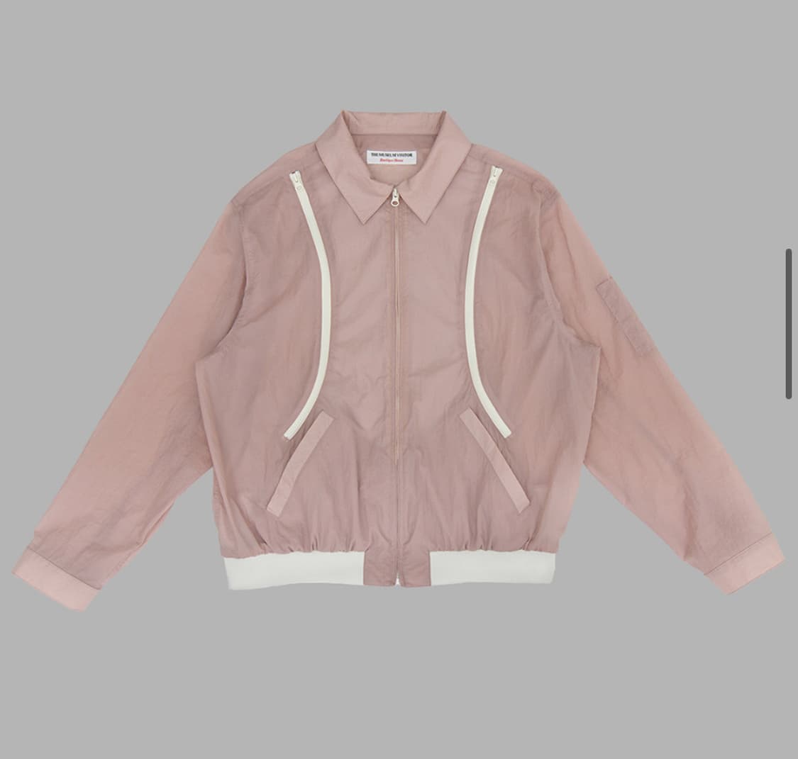 커브드 지퍼 바람막이 핑크 CURVED ZIPPER WINDBREAKER 상품이미지1