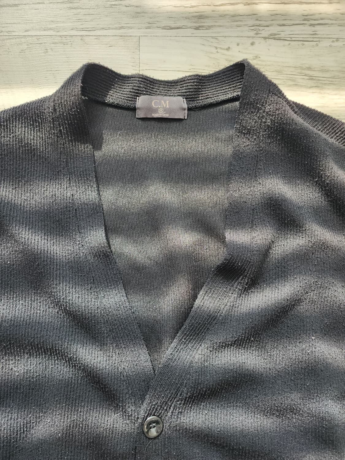 C.M 블랙 브이넥 가디건 팜. 2XL(100~105)사이즈 남성 니트 상품이미지4