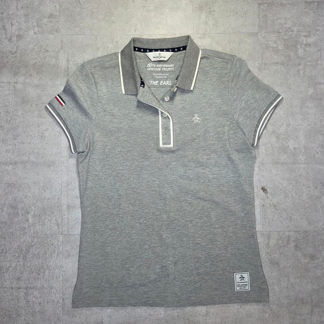 네고가능) Munsingwear 회색 반팔 카라티 상품이미지1