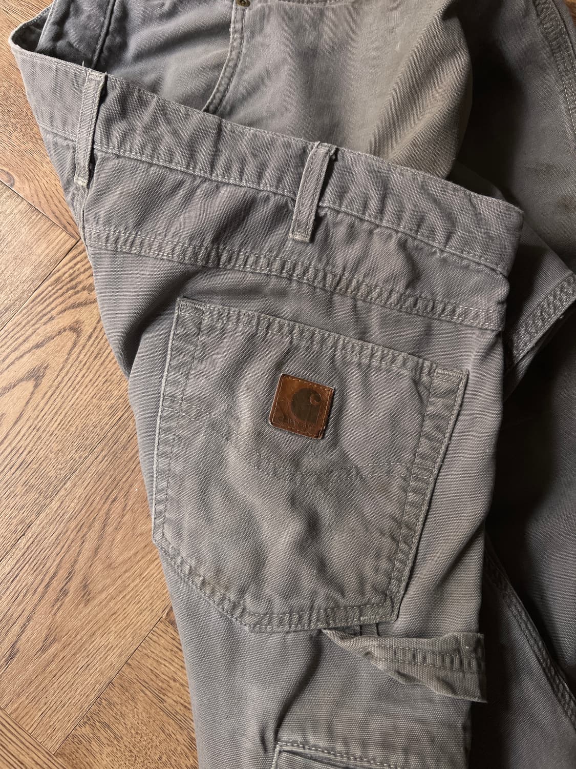 [38]칼하트 USA 더티워싱 차콜 싱글니 카펜터 워크 팬츠 상품이미지8