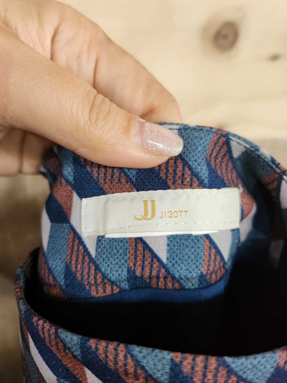 1126) JJ지고트 패턴 미디스커트 상품이미지1