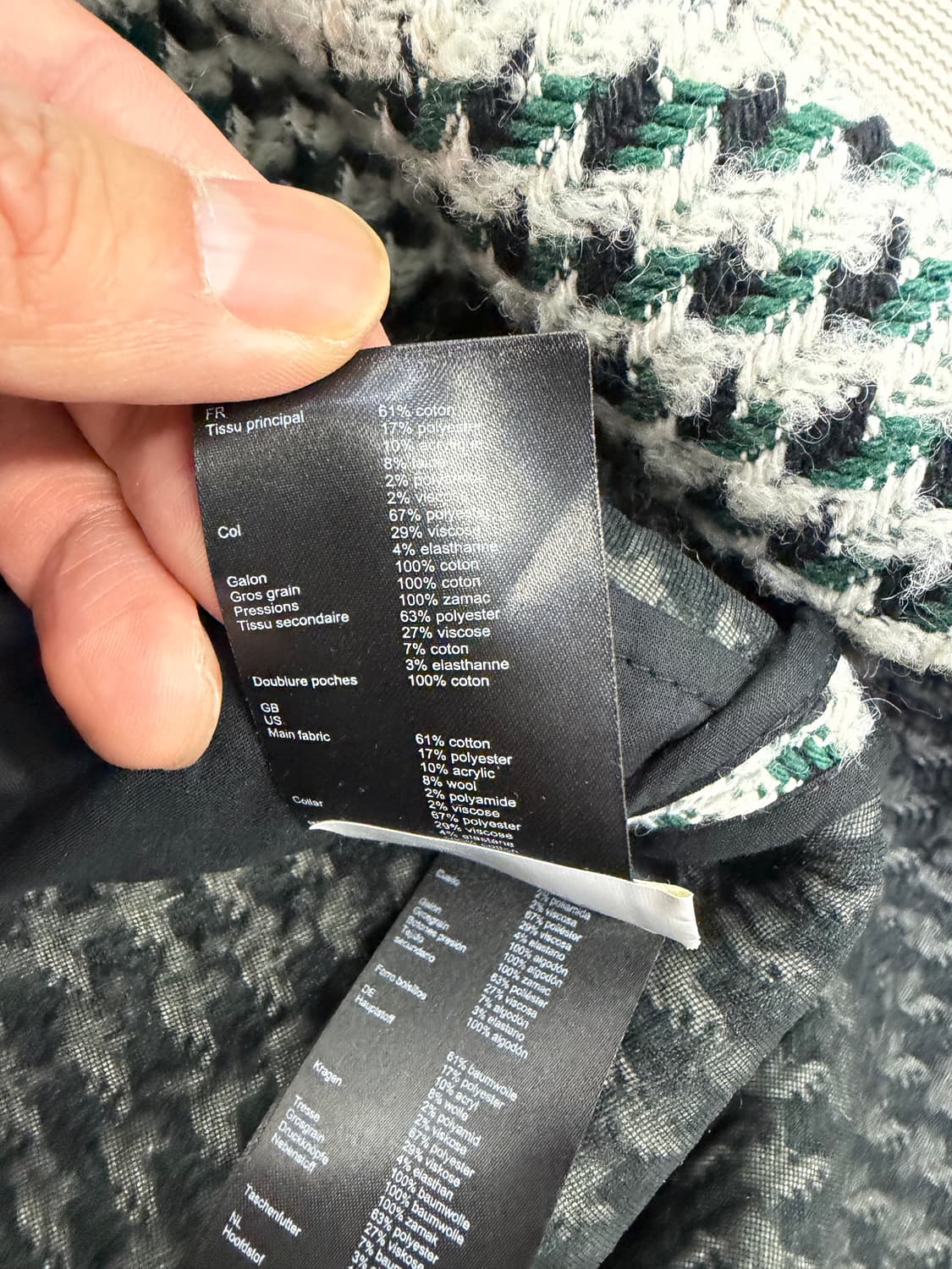 정품) 마쥬 블랙 앤 화이트 하운드투스 원피스 36 상품이미지8