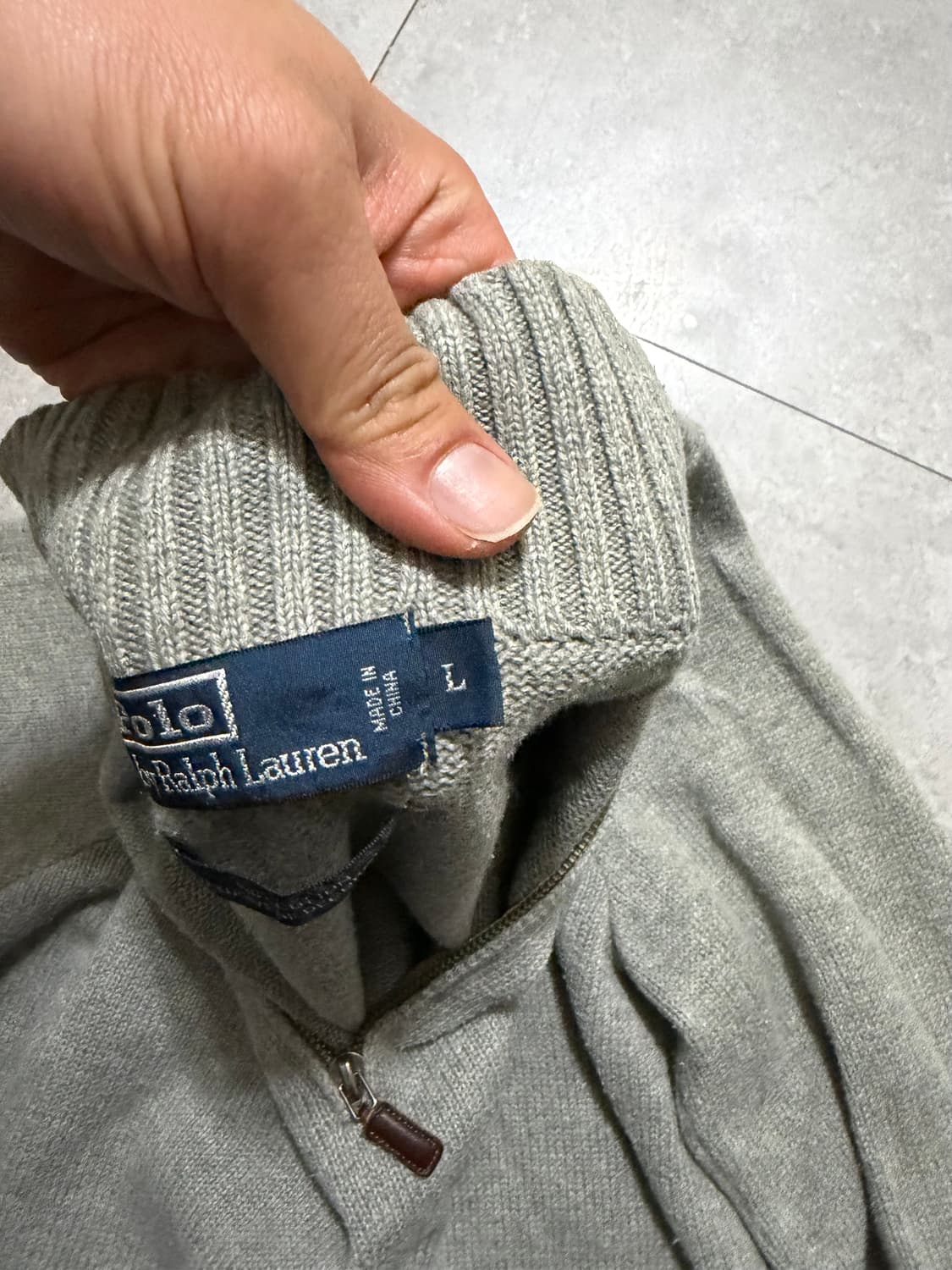 랄프로렌 폴로 그레이 컬러 빈티지 코튼  하프집업 100size   상품이미지4