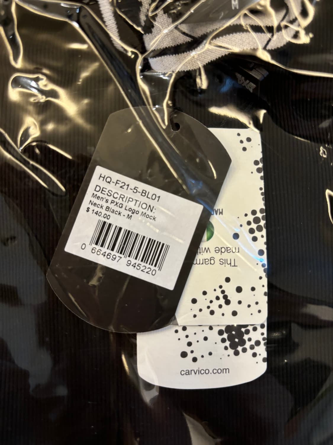 PXG 남성용 로고 모크 넥 블랙 M 새상품 상품이미지3