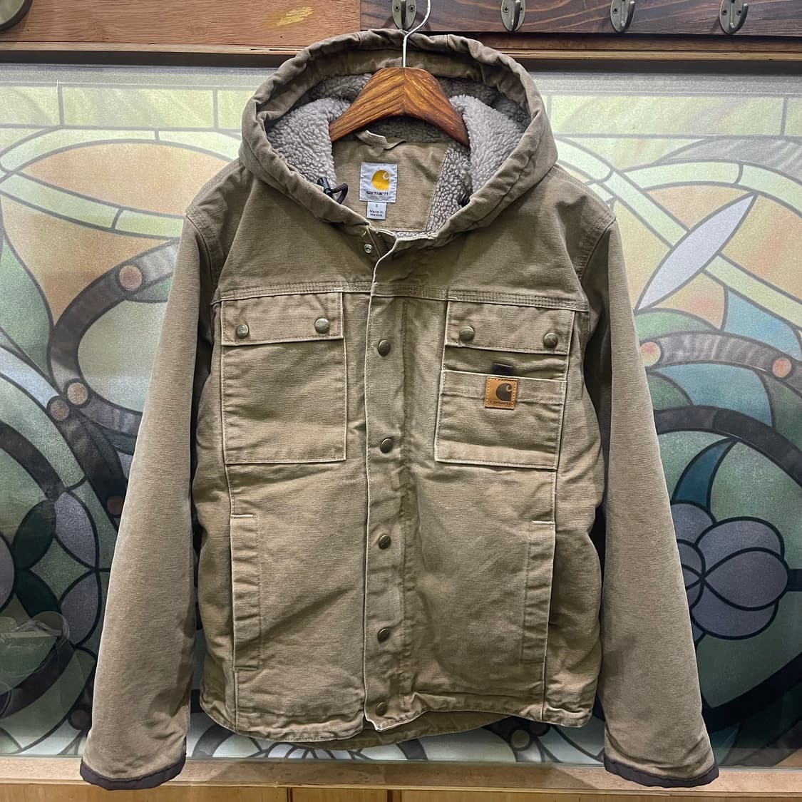 칼하트 후드 쉐어링 자켓 상품이미지1