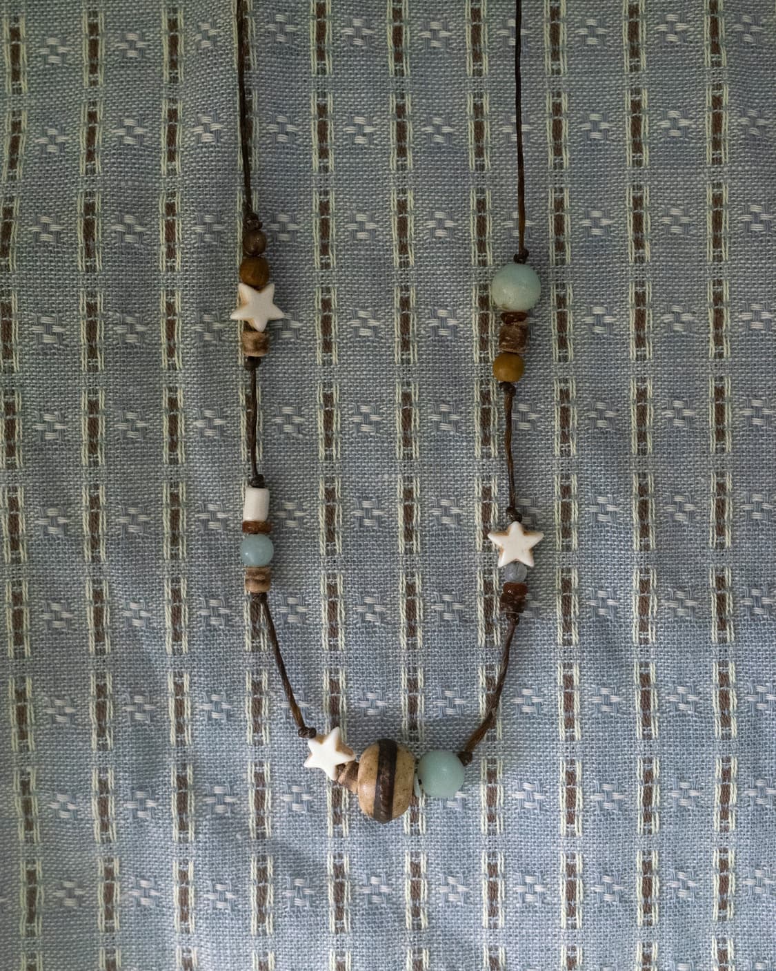 wood star-donut necklace 우드 스타 도넛 목걸이 상품이미지1