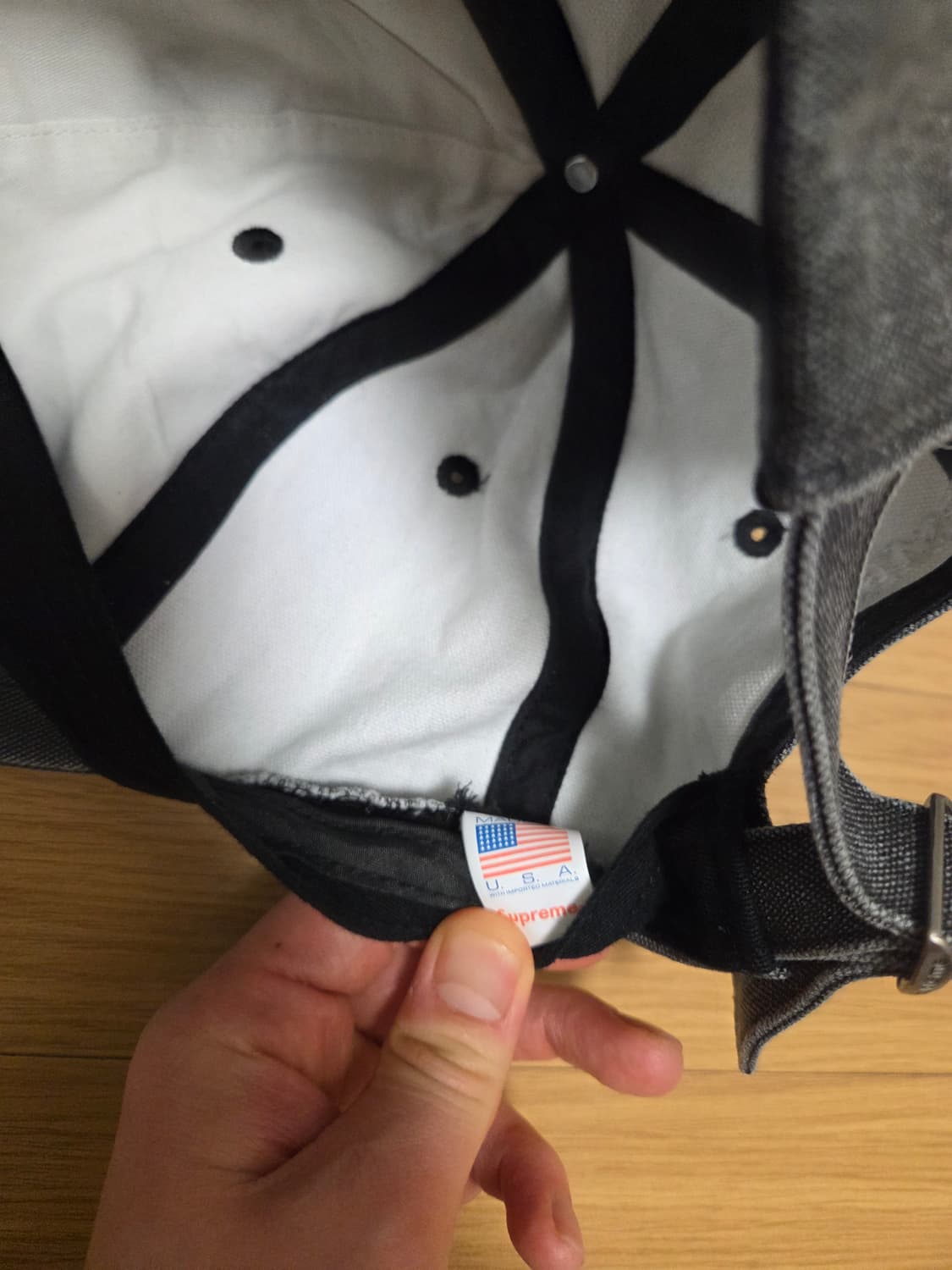 슈프림 S로고 6패널 피그먼트 볼캡 블랙 상품이미지4